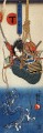koga saburo suspendeding a basket watching a dragon Utagawa Kuniyoshi Ukiyo e
